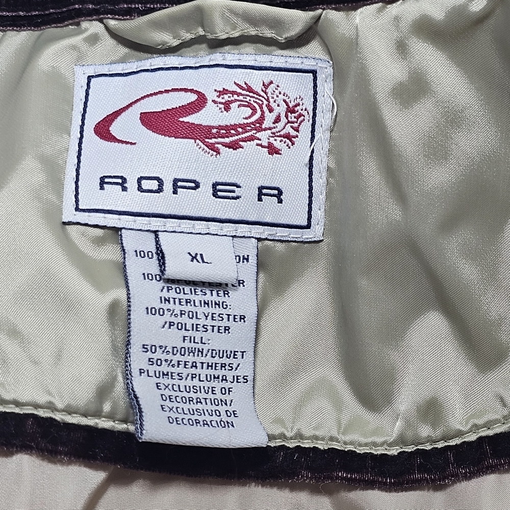 Roper Women's Beige Quilted Puffer Jacket with Faux Fur Hood - Picture 6 of 12